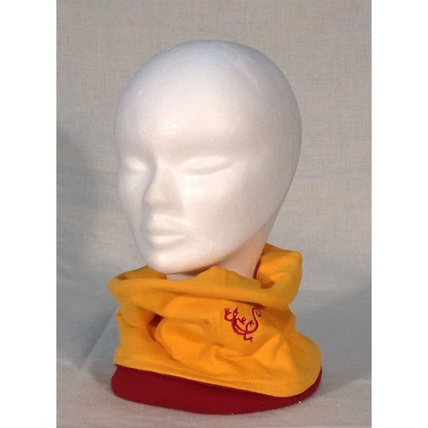 Turban jaune rouge - accessoires sambalou - tour du coup - coton biologique - protection idéal contre le froid